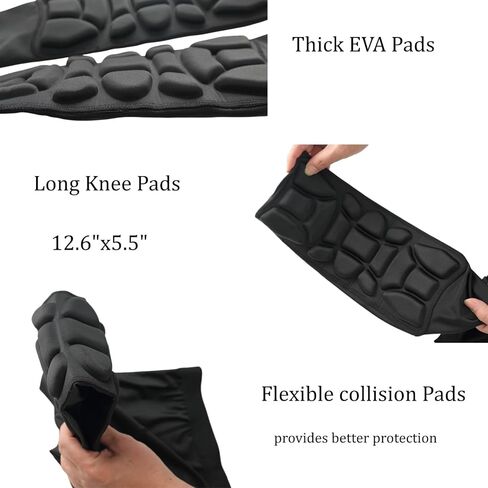 Men Basketball Leggings with Knee Pads, 3/4 Padded Compression Pants with Cup Pocket in Kuwait