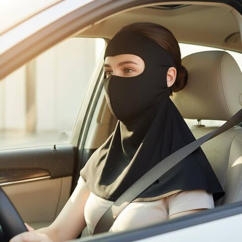 Face Sun Protection Cover Seamless Design Protection Face and Neck Cover Lightweight Sun-Blocking for Cyclists, Driving, Gray, Full Protect A in Saudi Arabia