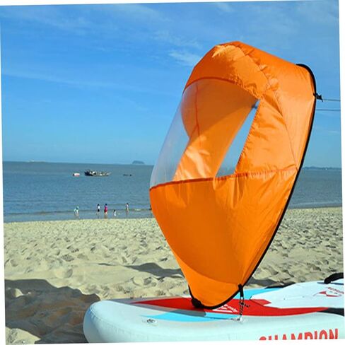 شراع كاياك باتجاه الريح، شراع ريح كاياك قابل للطي، مجداف كاياك للرياح، شراع كاياك قابل للحمل مع نافذة شفافة لإكسسوارات قوارب الكاياك القابلة للنفخ in Kuwait