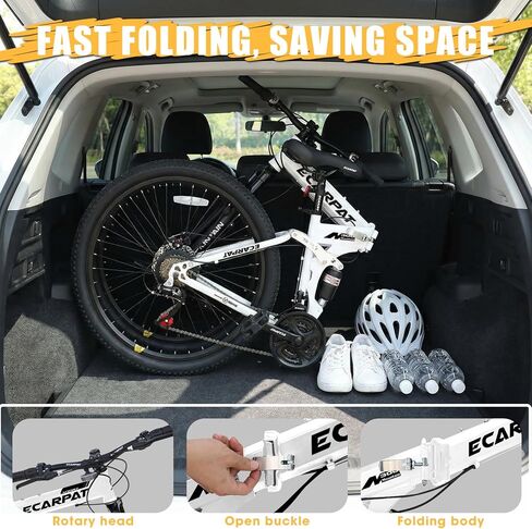 26 Inch Foldable Mountain Bike, 21 Speed with Double Shock Effect, High Carbon Steel Frame, Double-Kill Disc Brake System, Unique Design and Ergonomic Frame & Cushion in Saudi Arabia