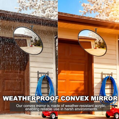مرآة محدبة من الأكريليك بسمك 11.8 بوصة 2 مم - مرآة أمان داخلية قابلة للتعديل بزاوية عريضة للمرآب ومواقف السيارات والمستودعات والمكتب وحركة المرور الأمنية في الزوايا، ومعالجة المناطق العمياء في الزوايا in Kuwait