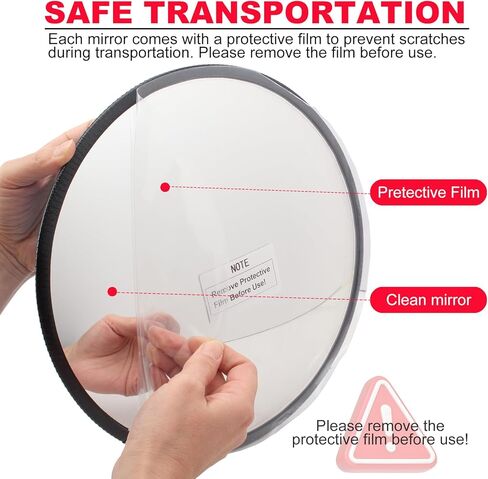 مرآة محدبة من الأكريليك بسمك 11.8 بوصة 2 مم - مرآة أمان داخلية قابلة للتعديل بزاوية عريضة للمرآب ومواقف السيارات والمستودعات والمكتب وحركة المرور الأمنية في الزوايا، ومعالجة المناطق العمياء في الزوايا in Kuwait