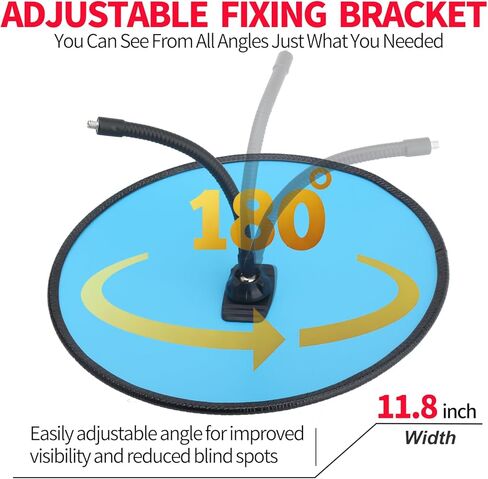 مرآة محدبة من الأكريليك بسمك 11.8 بوصة 2 مم - مرآة أمان داخلية قابلة للتعديل بزاوية عريضة للمرآب ومواقف السيارات والمستودعات والمكتب وحركة المرور الأمنية في الزوايا، ومعالجة المناطق العمياء في الزوايا in Kuwait