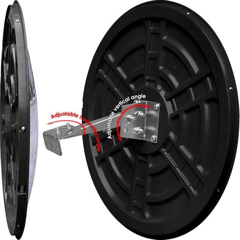 مرآة محدبة للسلامة المرورية مثبتة على الحائط مقاس 24 بوصة أو 32 بوصة، مرآة أمان مضادة للسرقة مع حامل عالي التحمل لمتجر البيع بالتجزئة، المرآب، المستودع، المكتب، موقف السيارات (1، 24 بوصة كبير) in Kuwait