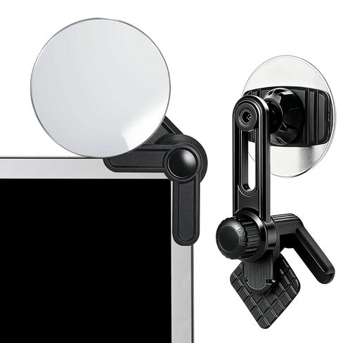 Clip On Mirror for Computer Monitor & Laptop, Convex Rear View Mirror for Office Monitor, Desk, Cubicle Privacy -Adjustable Wide Angle Clip to Eliminate Blind Spots for Personal Safety (1) in Kuwait