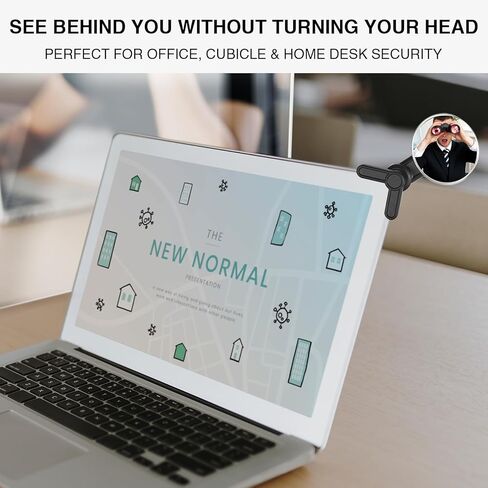 Clip On Mirror for Computer Monitor & Laptop, Convex Rear View Mirror for Office Monitor, Desk, Cubicle Privacy -Adjustable Wide Angle Clip to Eliminate Blind Spots for Personal Safety (1) in Kuwait