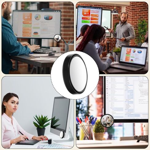 2 PCS Desk Mirror Office Cubicle, Adjustable Cubicle Mirror to See Behind You, Removable Computer Monitor Rearview Mirrors, 2.2 Inch in Saudi Arabia