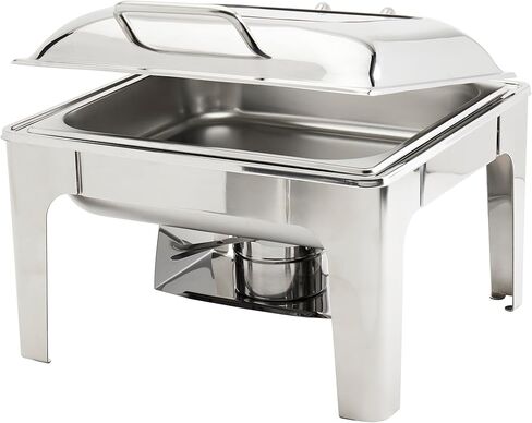 Denmark Tools for Cooks Celebrations Cookware Collection 5 Piece 9.5-Quart Rectangular Heavy Gauge Stainless Steel Chafing Dish Set with Roll Top Lid for Entertaining & Catering in Saudi Arabia