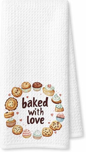 Baking Gifts Hand Towels for Kitchen Bakery, Cookie Baker Gifts for Women, Baked with Love Baking Kitchen Dish Tea Towels, Housewarming Gift, 16x24 Inch in Saudi Arabia