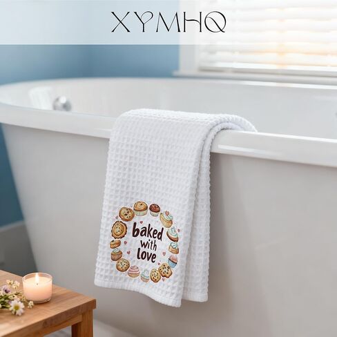 Baking Gifts Hand Towels for Kitchen Bakery, Cookie Baker Gifts for Women, Baked with Love Baking Kitchen Dish Tea Towels, Housewarming Gift, 16x24 Inch in Saudi Arabia