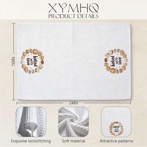 Baking Gifts Hand Towels for Kitchen Bakery, Cookie Baker Gifts for Women, Baked with Love Baking Kitchen Dish Tea Towels, Housewarming Gift, 16x24 Inch in Saudi Arabia