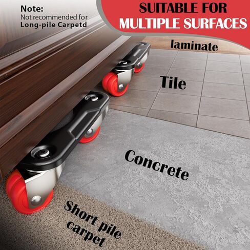 Heavy Duty Furniture Movers with 8 Wheels, Dual-Wheel Caster Square Dollies with Furniture Lifter and Base, 360° Swivel Casters, Non-Slip Pads, Up to 3500 lbs Load Capacity in Saudi Arabia