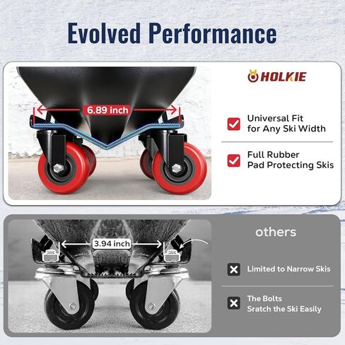 Snowmobile Dolly Heavy Duty with 3 Inch Caster Wheels,Sled Dollies Set of 3 Holding Up to 1660 LBS,V-Slide Steel Dollies with Full Rubber Pad Protecting Ski,and 2 Pairs of Straps Attaching on Skis in Kuwait