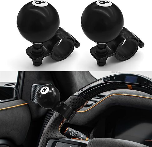 8 Ball Steering Wheel Knob Spinner, Suicide Knob, Heavy Car Turning Suicide Spinner Handle, Universal 360 Degrees Rotation Steering Wheel Accessories Compatible with Most Vehicles in Saudi Arabia