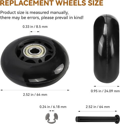 Replacement Wheels for Pelican Storm iM Series Cases, Heavy Duty Case Wheel Compatible with Pelican iM2500 to iM3410 Cases, Easy Install Wheel Kit for Travel & Equipment Cases, 2 Pack in Kuwait