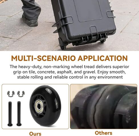 Replacement Wheels for Pelican Storm iM Series Cases, Heavy Duty Case Wheel Compatible with Pelican iM2500 to iM3410 Cases, Easy Install Wheel Kit for Travel & Equipment Cases, 2 Pack in Kuwait