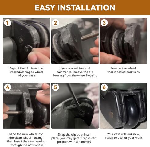 Replacement Wheels for Pelican Storm iM Series Cases, Heavy Duty Case Wheel Compatible with Pelican iM2500 to iM3410 Cases, Easy Install Wheel Kit for Travel & Equipment Cases, 2 Pack in Kuwait