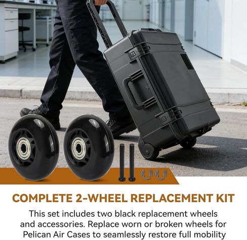 Replacement Wheels for Pelican Storm iM Series Cases, Heavy Duty Case Wheel Compatible with Pelican iM2500 to iM3410 Cases, Easy Install Wheel Kit for Travel & Equipment Cases, 2 Pack in Kuwait