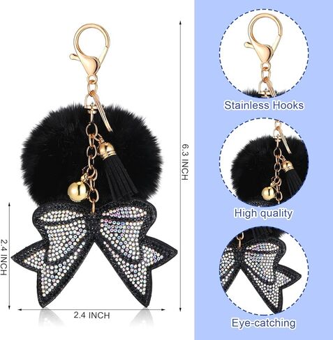 3 Pcs Large Cheer Backpack with Lunch Tote Bag & Bow Keychain Cheerleading Glitter Bag Cheerleader Sports Team Gifts(Black) in Saudi Arabia
