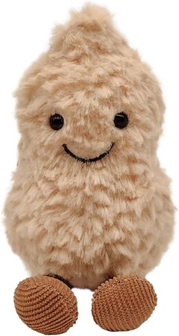 Cute Peanut Plush Toy, 6" Soft Peanut Stuffed Animal Funny Food Plushies with Legs, Adorable Smile Peanut Birthday Gift for Kids Girls Boys in Kuwait