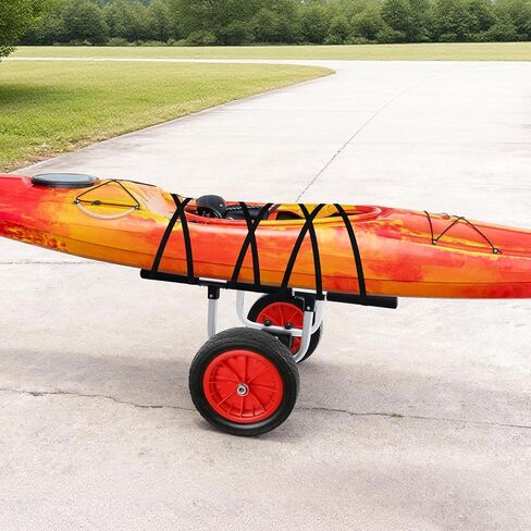 عربة كاياك من الألومنيوم شديدة التحمل، عرض قابل للتعديل بسعة وزن 470 رطل وإطارات صلبة مقاس 12 بوصة، عربة ترولي زورق قابلة للفصل لزوارق الكاياك وألواح التجديف العائمة وبساط جون بوتس in Kuwait