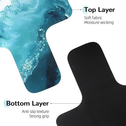 بساط إصلاح بيلاتيس غير قابل للانزلاق، بساط منشفة بيلاتيس بسطح من الصوف الناعم، بساط بيلاتيس مع معدات متعددة، خفيف الوزن وقابل للطي، يمتص العرق ويجف سريعًا، لليوجا واللياقة البدنية (أزرق محيطي) in Kuwait