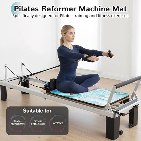 بساط إصلاح بيلاتيس غير قابل للانزلاق، بساط منشفة بيلاتيس بسطح من الصوف الناعم، بساط بيلاتيس مع معدات متعددة، خفيف الوزن وقابل للطي، يمتص العرق ويجف سريعًا، لليوجا واللياقة البدنية (أزرق محيطي) in Kuwait