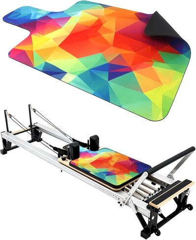 بساط بيلاتيس ريفورمر غير قابل للانزلاق، بساط منشفة بيلاتيس بسطح من الصوف الناعم، بساط بيلاتيس مع معدات متعددة، خفيف الوزن وقابل للطي، يمتص العرق ويجف سريعًا، لليوجا واللياقة البدنية (متعدد الألوان) in Kuwait