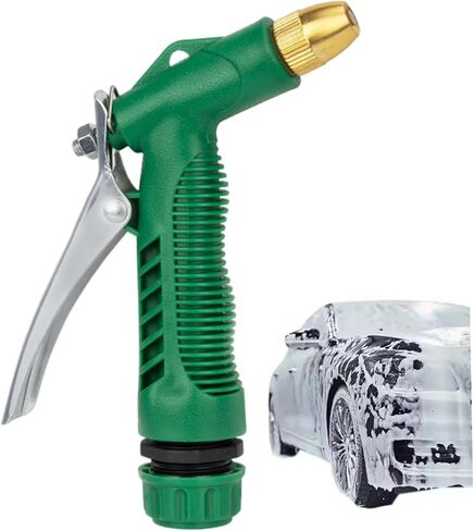 High Pressure Hose Nozzle, Front-Trigger Adjustable Heavy Duty Metal Hose Nozzle Multifunction Garden Pipe Connector for Plants and Lawn, Car Washing Home Garden Accessory in Saudi Arabia