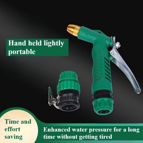 High Pressure Hose Nozzle, Front-Trigger Adjustable Heavy Duty Metal Hose Nozzle Multifunction Garden Pipe Connector for Plants and Lawn, Car Washing Home Garden Accessory in Saudi Arabia