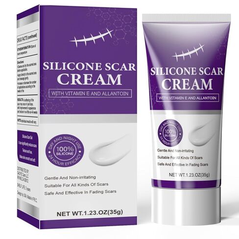 Silicone Scar Cream Scar Gel - Advanced Scar Removal Cream for Surgical Scars, Stretch Marks, Acne, C-Section, Keloids, Old & New Scars Scar Treatment from Body & Face, 35g (1.23Oz) in Kuwait