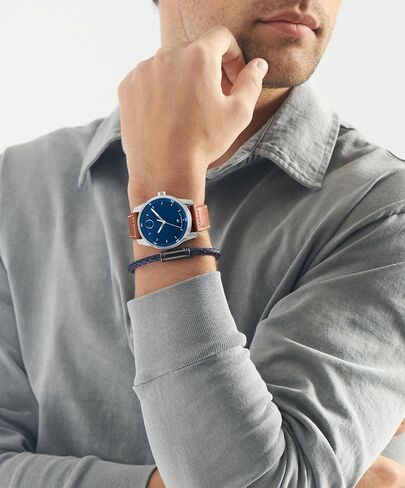 Movado 3600944 Bold Verso Men's Swiss Quartz Stainless Steel Case and Leather Strap Watch, Color: Cognac in Kuwait