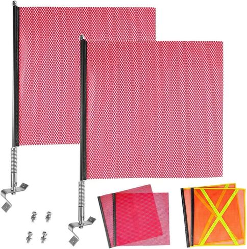 2 حزمة علم تحذير جبل 18 "× 18" سارية العلم للشاحنة، أعلام تحميل كبيرة الحجم، أعلام السلامة للشاحنات، علم التحذير والسلامة للشاحنة in Kuwait