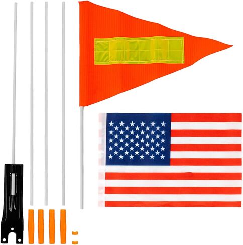 Bike Safety Flag with Pole – High Visibility Bicycle Flag for Kids & Adults, Bike Trailer, Trike, Scooter, Wheelchair, Go Kart Safety Flag for Cycling Protection in Saudi Arabia