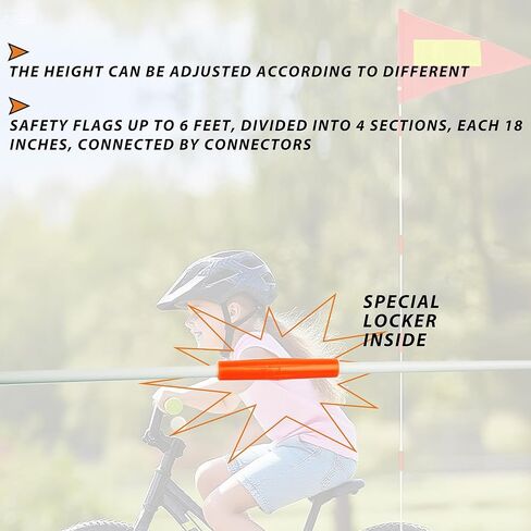 Bike Safety Flag with Pole – High Visibility Bicycle Flag for Kids & Adults, Bike Trailer, Trike, Scooter, Wheelchair, Go Kart Safety Flag for Cycling Protection in Saudi Arabia