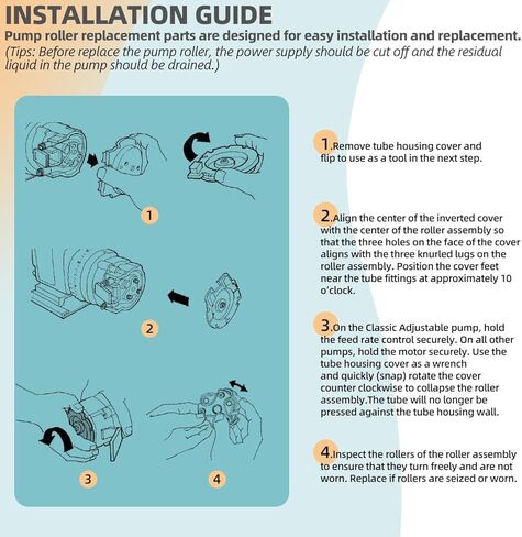 QP500 Pump Roller Assembly Compatible with 45, 85, 100 & 170, Classic, SVP & M128 Series Peristaltic Metering Pump Head Replacement Parts in Kuwait