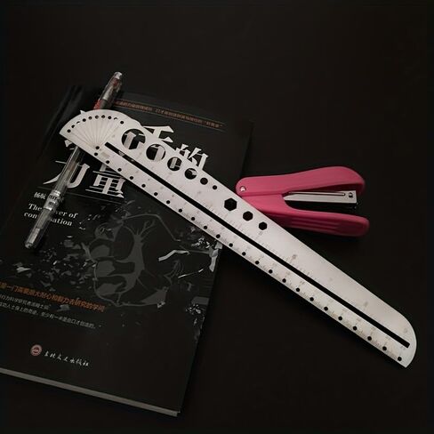 1pc Multi-Functional Ruler with Large Graduations and Hexagonal Design for Office, Leatherworking Projects, Measuring Tool (Silver) in Saudi Arabia