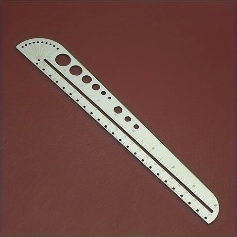 1pc Multi-Functional Ruler with Large Graduations and Hexagonal Design for Office, Leatherworking Projects, Measuring Tool (Silver) in Saudi Arabia