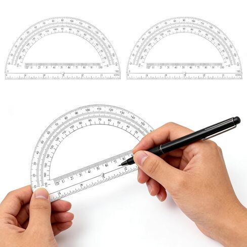Plastic Protractor, Protractors for Geometry Classroom Office Supplies, Math Protractors 180 Degrees, Geometry in Saudi Arabia