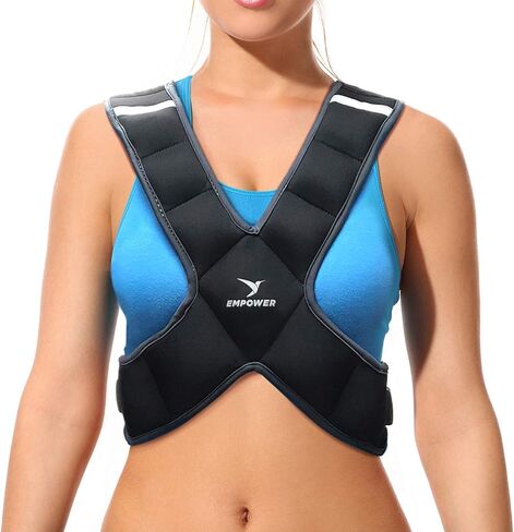 EMPOWER Weighted Vest for Women with Reflective Strips – Fixed 8lbs, Adjustable 4-10lbs (4 in1) or Adjustable10-16lbs (4 in 1), Strengthen Muscles, Boost Bone Health, and Burn More Calories for Workout - Rucking Vest in Saudi Arabia