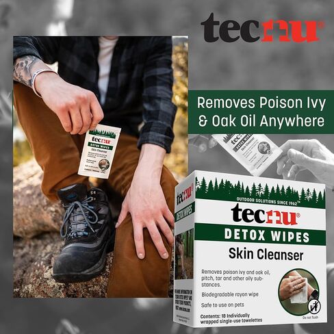 تكنو مناديل التخلص من السموم، 18 قطعة مناديل مبللة كبيرة فردية لإزالة الطفح الجلدي المسبب للزيت من الجلد، بدون ماء، وأيضًا للبلوط السام والسماق السام in Kuwait