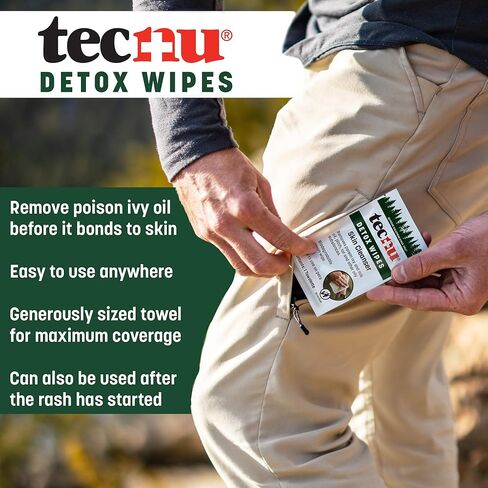 تكنو مناديل التخلص من السموم، 18 قطعة مناديل مبللة كبيرة فردية لإزالة الطفح الجلدي المسبب للزيت من الجلد، بدون ماء، وأيضًا للبلوط السام والسماق السام in Kuwait