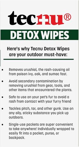 تكنو مناديل التخلص من السموم، 18 قطعة مناديل مبللة كبيرة فردية لإزالة الطفح الجلدي المسبب للزيت من الجلد، بدون ماء، وأيضًا للبلوط السام والسماق السام in Kuwait