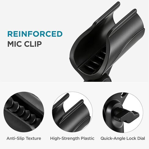 مشبك ميكروفون InnoGear، حامل ميكروفون قابل للتعديل مع محول 3/8 بوصة إلى 5/8 بوصة لـ HyperX SoloCast وHyperX QuadCast S وBlue Yeti وShure SM58 وميكروفونات أخرى in Saudi Arabia