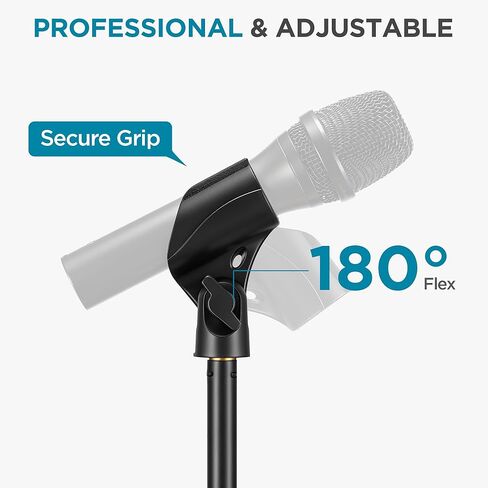 مشبك ميكروفون InnoGear، حامل ميكروفون قابل للتعديل مع محول 3/8 بوصة إلى 5/8 بوصة لـ HyperX SoloCast وHyperX QuadCast S وBlue Yeti وShure SM58 وميكروفونات أخرى in Saudi Arabia