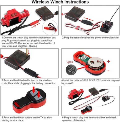 مجموعة ونش RC، جهاز استقبال ونش معدني أوتوماتيكي مزدوج مقلد لجهاز التحكم عن بعد يناسب السيارة (النوع B) in Kuwait