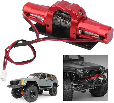 VGEBY RC Car Winch, Dual Motor for SCX10/ 1/10 RC Car, Car Winch with Aluminium Alloy 81x27mm for RC Enthusiasts and 1/10 Scale Racing in Saudi Arabia