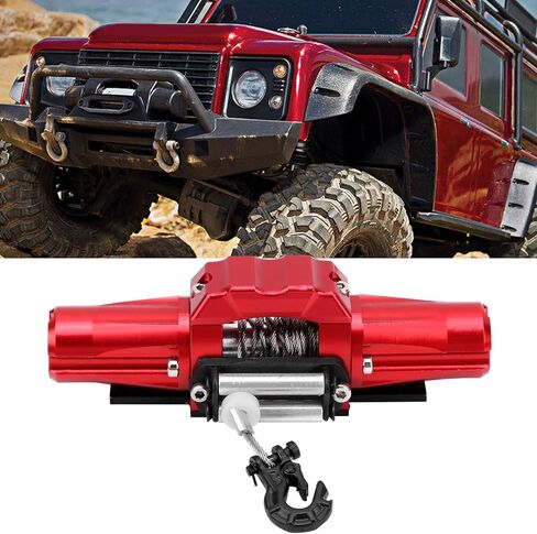 VGEBY RC Car Winch, Dual Motor for SCX10/ 1/10 RC Car, Car Winch with Aluminium Alloy 81x27mm for RC Enthusiasts and 1/10 Scale Racing in Saudi Arabia