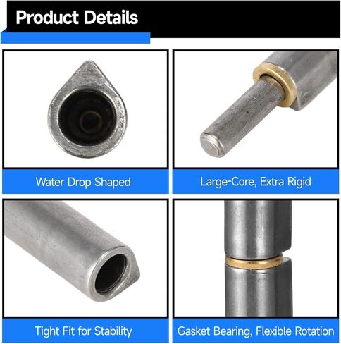 5 Pcs Weld On Water Drop Hinges, 3.15 x 0.51 x 0.63 in Steel Weldable Gate Hinges, Round Head Copper Pad, Heavy Duty Gray Hinges for Metal Doors/Gates/BBQ Smoker Bullet Weld on Bullet in Kuwait