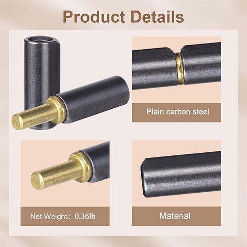 10 قطع من مفصلات الأسطوانة 2-1/2 بوصة ملحومة، مفصلات بوابة من الصلب الكربوني قابلة للفصل بقطر 3/8 بوصة، جسم مستدير عالي التحمل ملحوم على المفصلة مع دبوس رصاصة 0.23 بوصة للباب المعدني المتأرجح، منحدر المقطورة in Kuwait